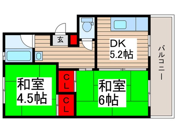 ビレッジハウス台宿４号棟の物件間取画像